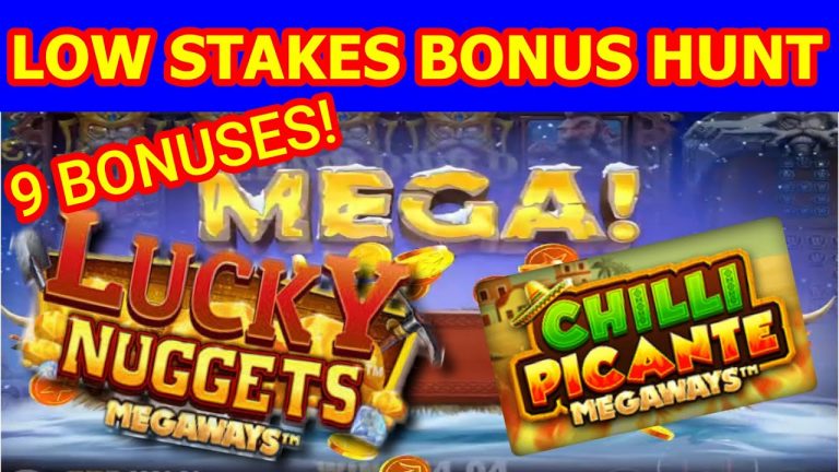 LOW STAKES BONUS HUNT – 9 BONUSES – THE GREAT STICK UP – LUCKY NUGGET MEGAWAYS – SCRUFFY DUCK & MORE