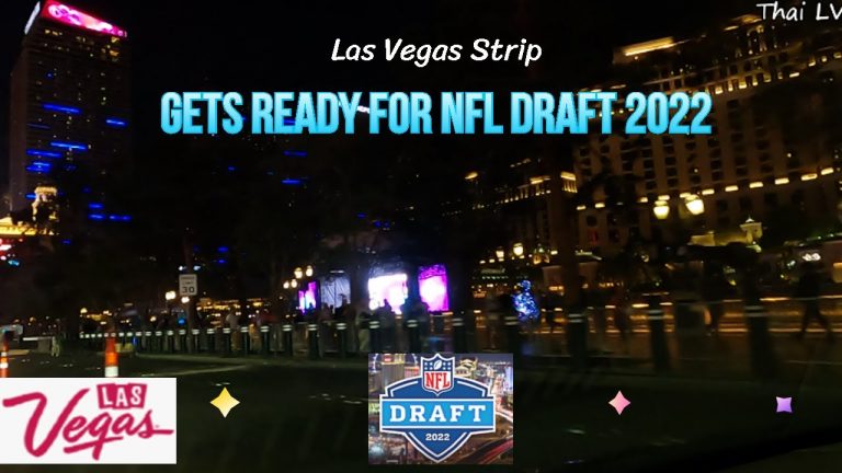 Las Vegas Strip Gets ready for NFL draft 2022 | Driving The Strip Monday Night