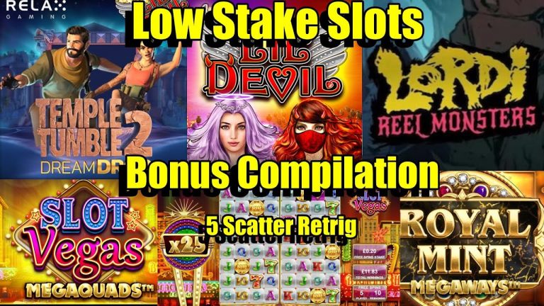 Low Stake Slots, Temple Tumble 2, Slot Vegas 5 Scatter Retrigger, Lil Devil, Royal Mint & More