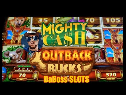 MIGHTY CASH OUTBACK BUCKS SLOT MACHINE BONUS #dabossslots