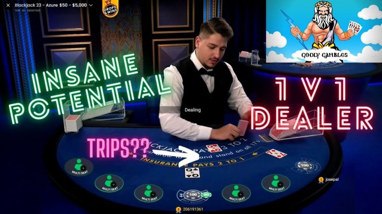 PLAYER VERSUS DEALER INSANE POTENTIAL (LIVE BLACKJACK)