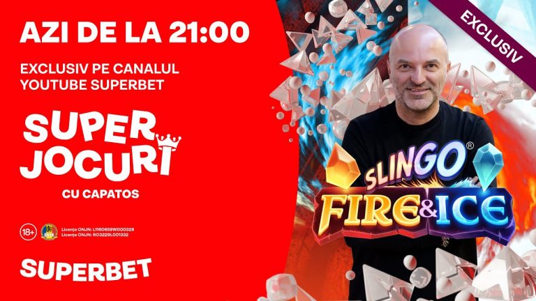 SLINGO FIRE & ICE! Un nou Slingo, exclusiv Superbet, LIVE, la 21:00, la SuperJocuri cu Capatos