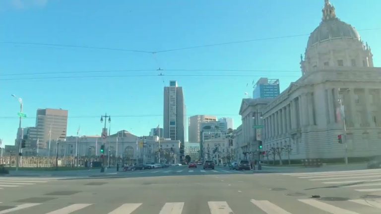 Short Drive Passing Civic Center City Hall – San Francisco