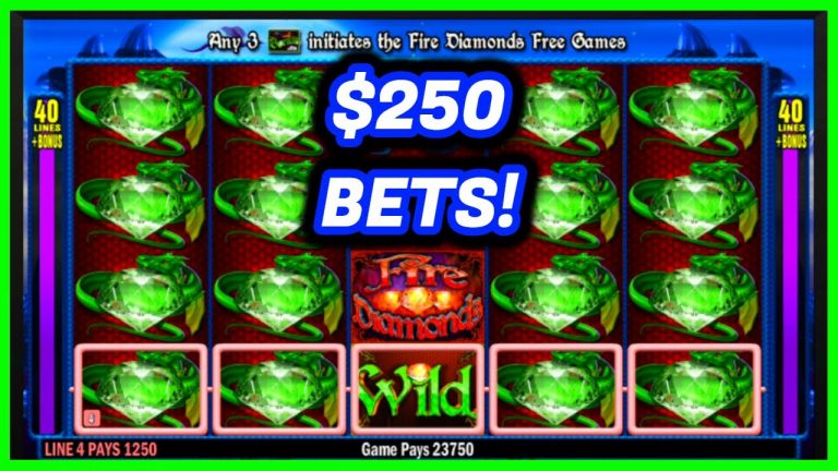 THIS SLOT IS AMAZING! ($250) 10 BIG WINS / 3 FREE SPINS BONUS MAX BET! / Fire Diamonds Casino Slot