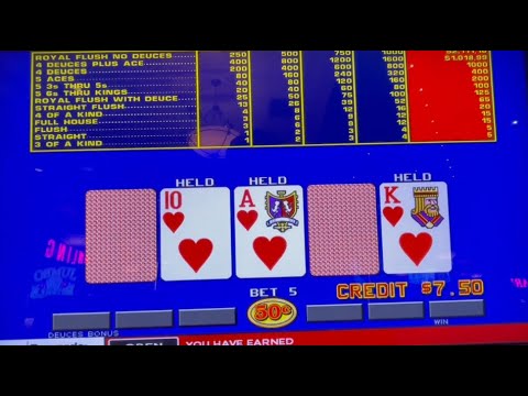 Video Poker: Deuces Wild Bonus Poker Progressive Session! 50 Cent Machine