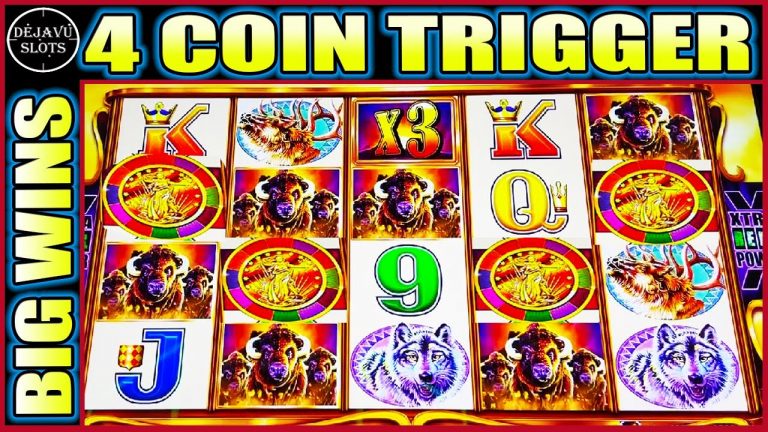 4 COIN TRIGGER! LANDED BIG WINS BUFFALO REVOLUTION SLOT MACHINE COIN SHOW