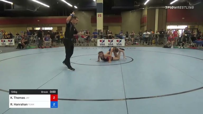 54 Kg Round Of 32 – Kenadee Thomas, Jay Wrestling Club Vs Riley Hanrahan, Team Nazar Training Cent