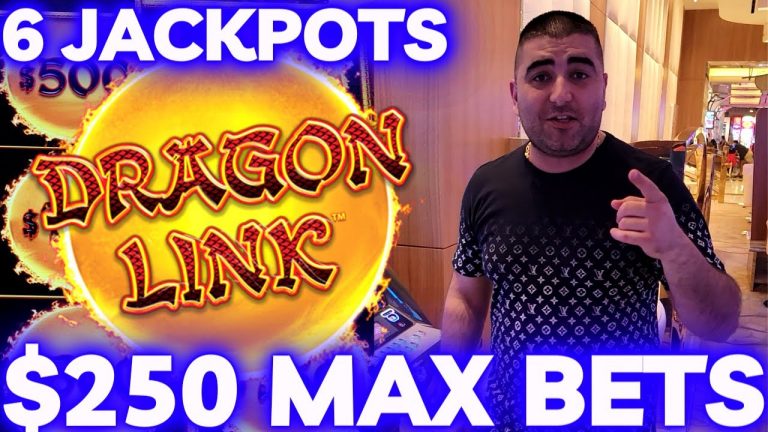 6 HANDPAY JACKPOTS On High Limit Dragon Link Slot – Up To $250 MAX BETS !