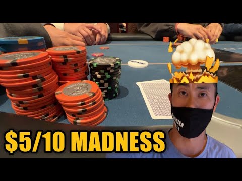 Absolutely INSANE $5/10 Session at the Bellagio | Poker Vlog #41