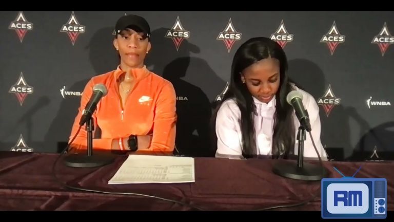 A’ja Wilson and Jackie Young postgame after Las Vegas Aces’ 104-95 loss to Chicago Sky | June 21