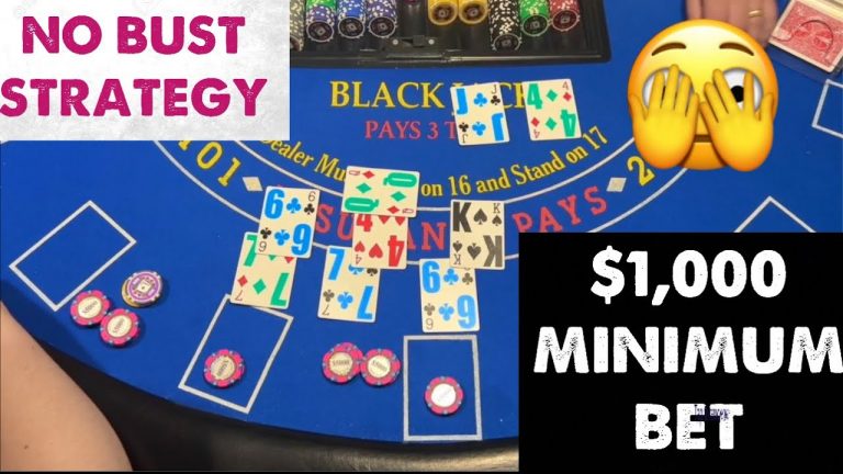 BLACKJACK $100,000 BUY-IN ~ TRYING THE NO BUST STRATEGY ~ HIGH BETS