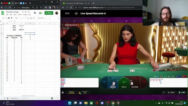 Baccarat strategy – TBL with Plus 1 betting progression – 24 units profit