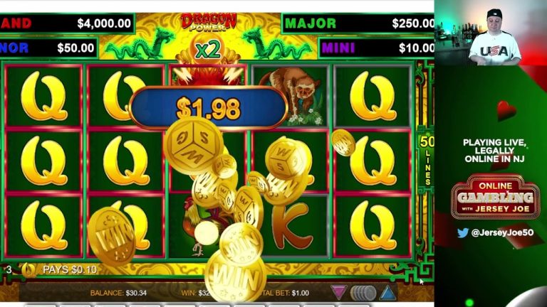 Dragon Power slots LIVE with BONUS WIN [Online Gambling with Jersey Joe # 202]