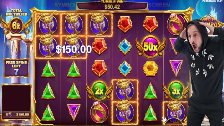 GATES OF OLYMPUS! HIT 50X MULTIPLIER – 7 Free Spins Left – HUGE WIN CASINO SLOT ONLINE