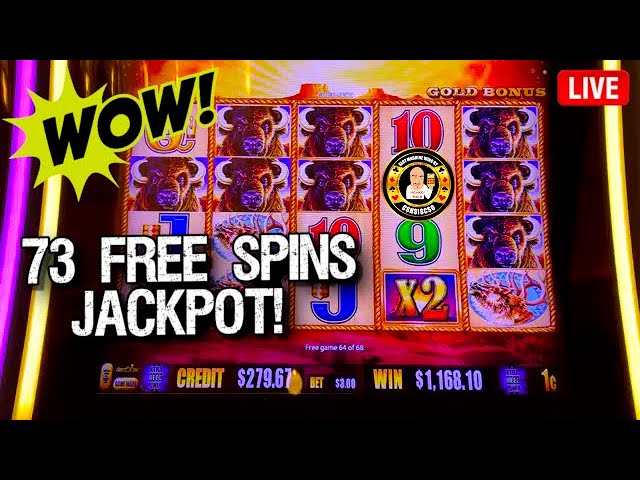 HUGE 73 SPIN JACKPOT HANDPAY on Buffalo Gold LIVE