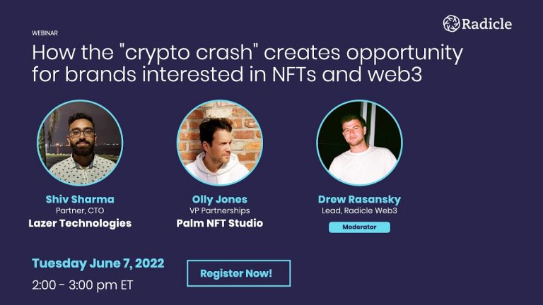 How the ‘crypto crash’ creates opportunity for brands interested in NFTs and Web3? | Radicle Webinar