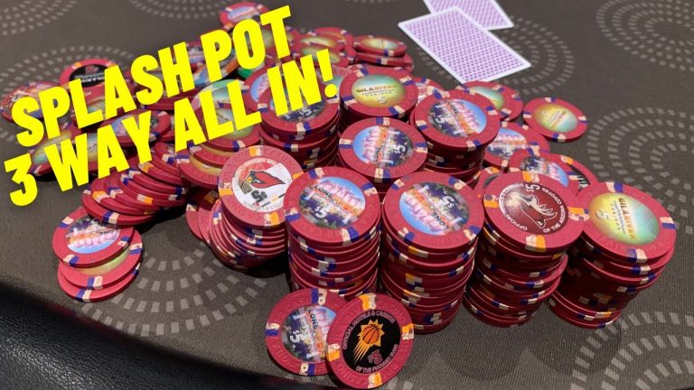 I Have POCKET QUEENS In 3 Way ALL IN – $100 Splash Pot Madness… Poker Vlog #37