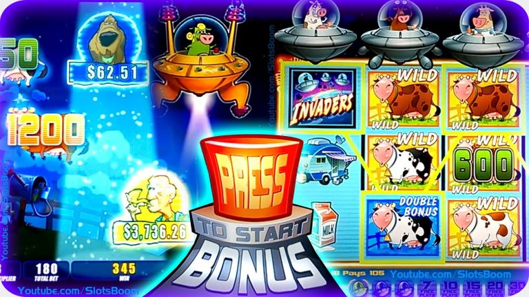 Jackpot Abduction + BONUSES!! Invaders Attack from the Planet Moolah – CASINO VIDEO SLOTS