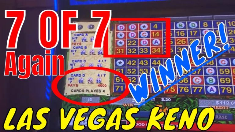 Las Vegas Content and Fun – Just Keno. Chasing 7 of 7 Hand pay in Vegas