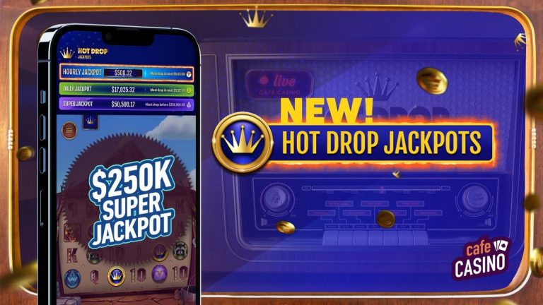 NEW! Cafe Casinos Hot Drop Jackpots! Jackpots every hour, every day, all the time!