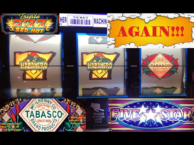 OLD SCHOOL CASINO SLOTS: FIVE STAR + TRIPLE RED HOT 777 SPITFIRE + TABASCO SLOT PLAY! DID IT AGAIN!!