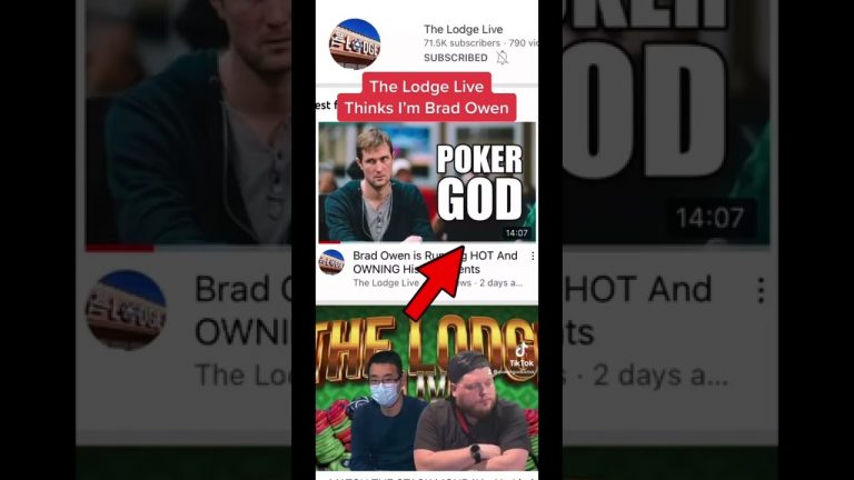 The Lodge Live Thinks Im Brad Owen // PGS252 #poker #pokergod #pokertiktok