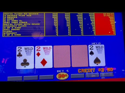 Video Poker: Deuces Wild Bonus Poker Progressive Session! 50 Cent Machine