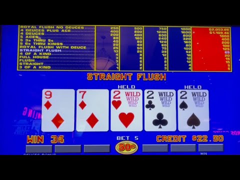 Video Poker: Deuces Wild Bonus Poker Progressive Session! 50 Cent Machine