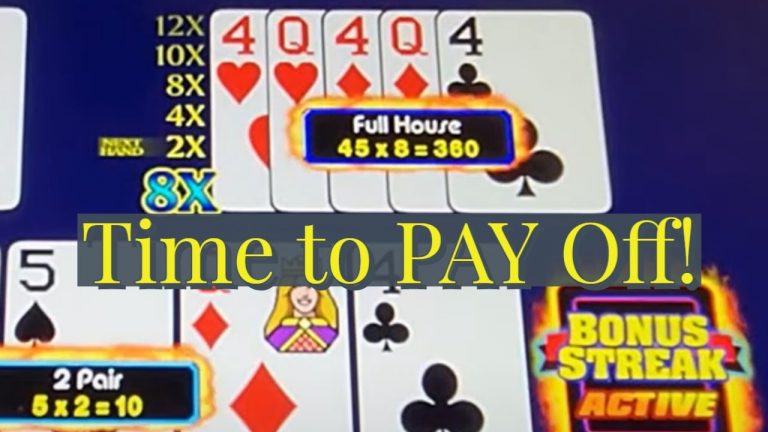 Video Poker Spin Poker/Bonus Streak/When it Pays, it Pays!