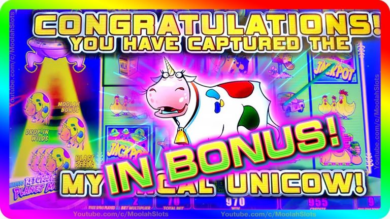 WOW!!! UNICOW IN THE BONUS!!! Invaders Return From the Planet Moolah – FREE GAMES!!! CASINO SLOTS