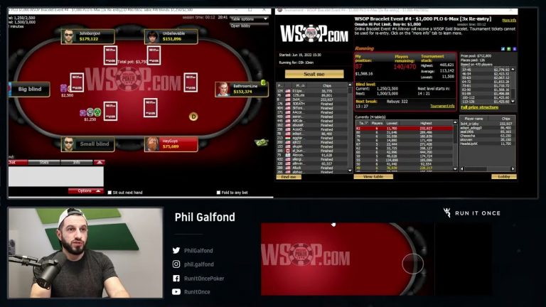 WSOP Online Bracelet Hunting! $1k PLO 6-max