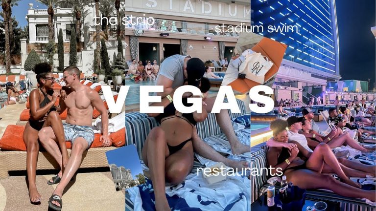 las vegas travel vlog | restaurants, pool day at stadium swim, garth brooks concert + the strip