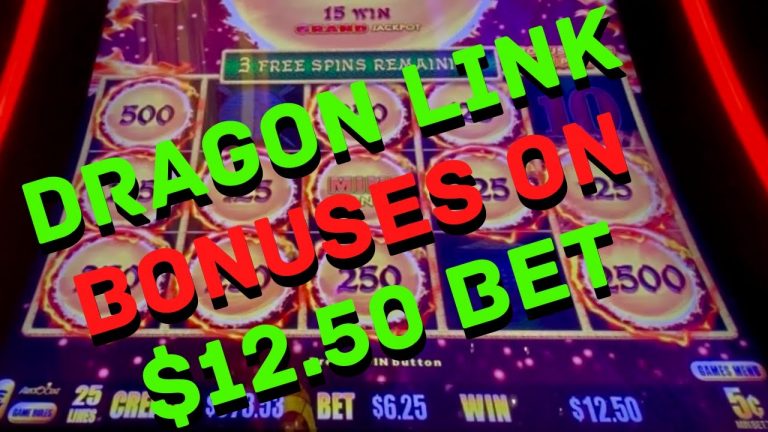 $12.50 BET BONUSES ON DRAGON LINK SLOT MACHINE, VEGAS