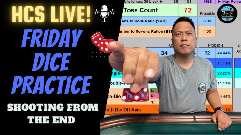 Another Monster Roll Shooting from the End! Friday Live Craps Dice Practice