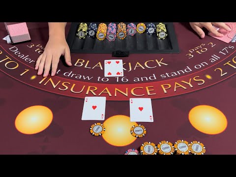 Blackjack | $100,000 Buy In | INCREDIBLE High Stakes Blackjack Session! Splitting Aces & Huge Bets!