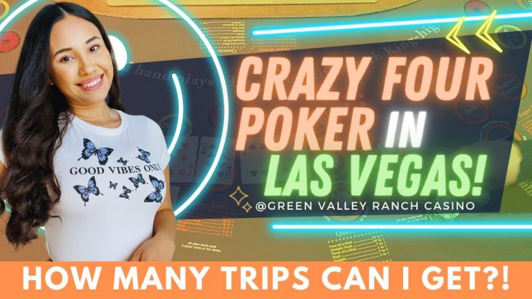 HOW MANY TRIPS?! NEW SECOND CAMERA! CRAZY FOUR POKER IN LAS VEGAS WITH PROGRESSIVE AT GVR CASINO!