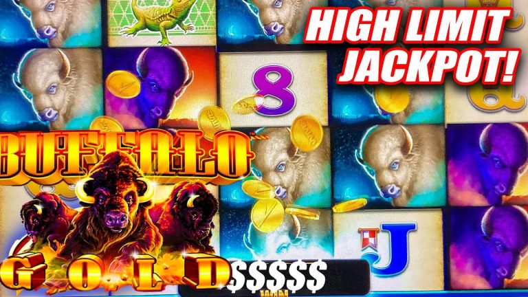 HUGE WIN ON DOUBLE BUFFALO HIGH LIMIT SLOT MACHINE MEGA JACKPOT