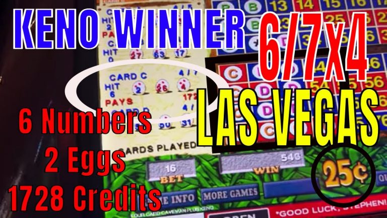 KENO Winner 6 of 7 x 4 – CAVEMAN CLEOPATRA 4 Card Celebrating 1000 subscribers with 1000 credits 25c