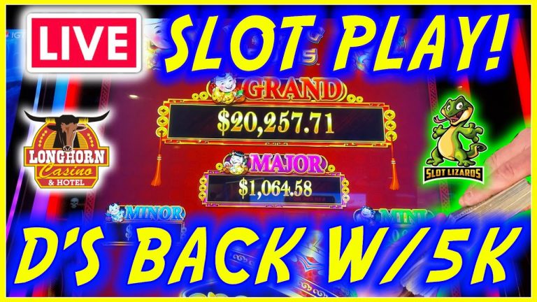 LIVE SLOT PLAY! D IS BACK WITH 5K!!! LET’S HIT SOME MASSIVE JACKPOTS! AT THE LONGHORN!