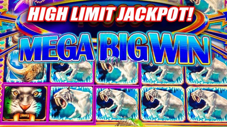 MEGA BIG WIN ON HIGH LIMIT SABERTOOTH WMS SLOT MACHINE MASSIVE JACKPOT HANDPAY