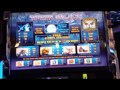 MONDAY FUNDAY SLOT PLAY #1! ORIGINAL TIMBER WOLF SLOT MACHINE MINIMUM BETS, 100 SPINS. $40 FREE PLAY