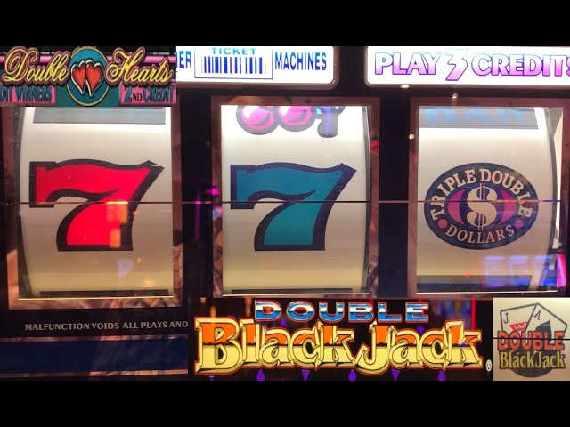 NICE! OLD SCHOOL CASINO SLOTS: DOUBLE BLACKJACK + DOUBLE HEARTS + TRIPLE DOUBLE DOLLARS SLOT PLAY!