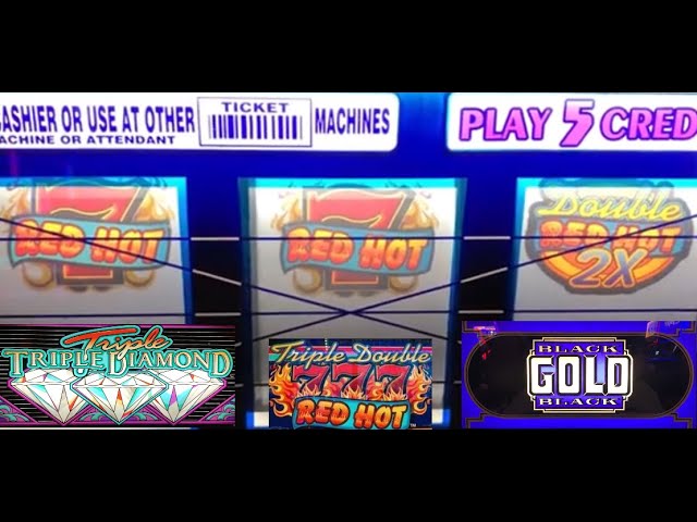 OLD SCHOOL CASINO SLOTS: TRIPLE TRIPLE DIAMOND + BLACK GOLD + TRIPLE DOUBLE RED HOT 777 SLOT PLAY!