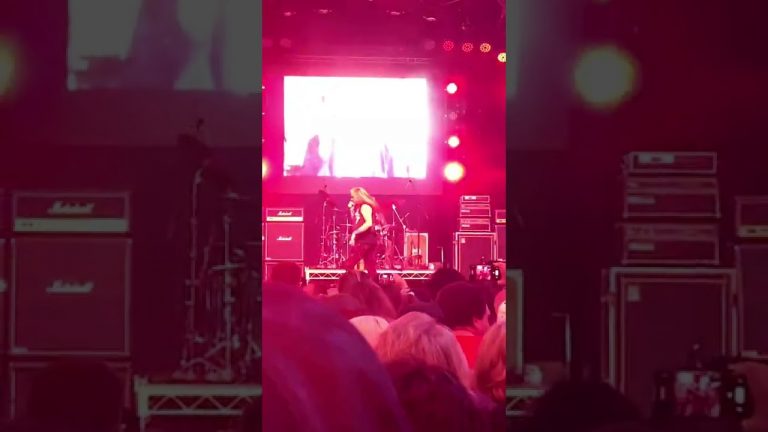 Sebastian Bach at Fremont St. Experience, Downtown Las Vegas 7/23/22; snippet of Slave To The Grind.