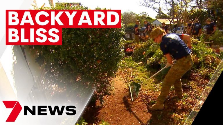 Soldiers transform 89-year-old Inala war widow’s backyard | 7NEWS