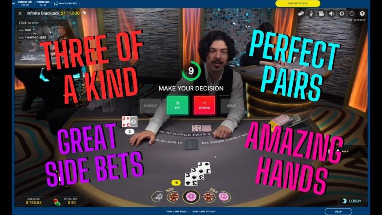 THREE OF A KIND – TRIPS ON INFINITE BLACKJACK WITH PERFECT PAIRS & GREAT SIDE BETS