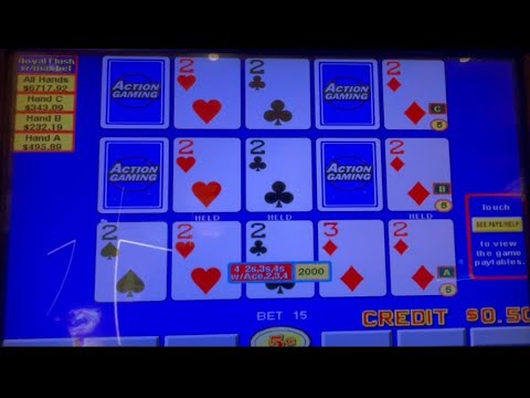 Video Poker: Triple Play – Triple Double Bonus Poker Progressive Play Session