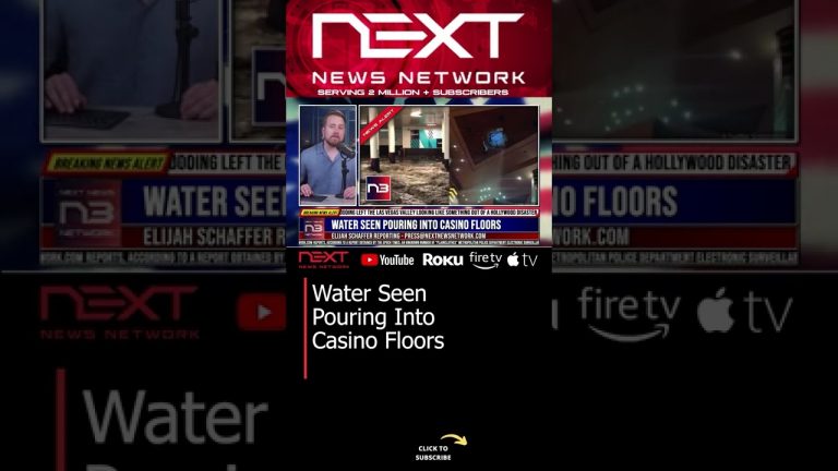 Water Seen Pouring Into Casino Floors #shorts #vegas #lasvegas