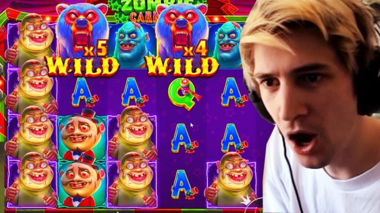 XQC FINALLY GETS INSANE MASSIVE WINS ON ZOMBIE CARNIVAL!