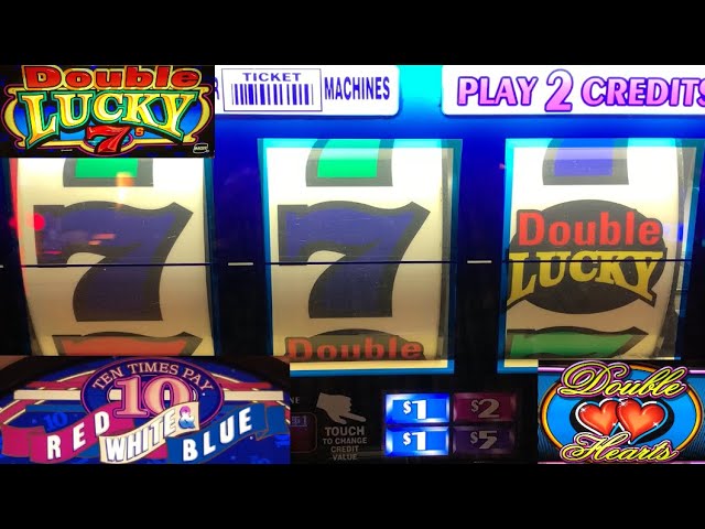 10 TIMES PAY RED WHITE & BLUE + DOUBLE HEARTS + DOUBLE LUCKY 7S SLOT PLAY! OLD SCHOOL CASINO SLOTS!